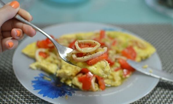 omlet sa lignjama za proteinsku dijetu